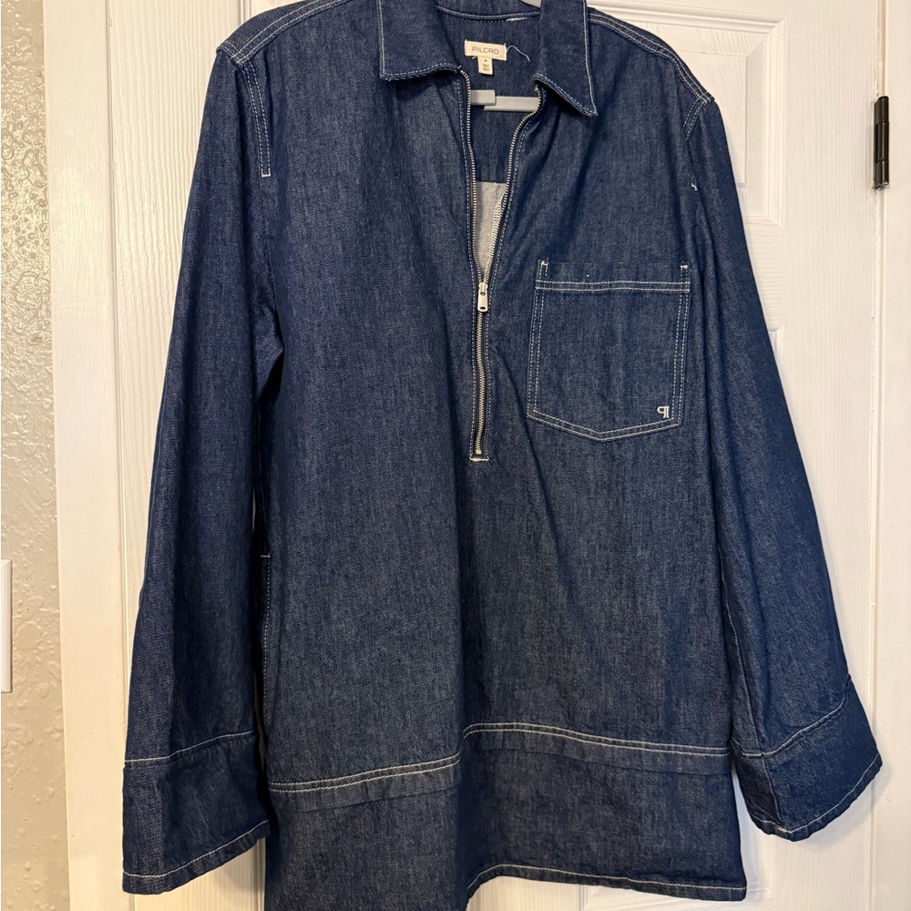 Pilcro Denim Mini Shift Dress Size Medium NWT